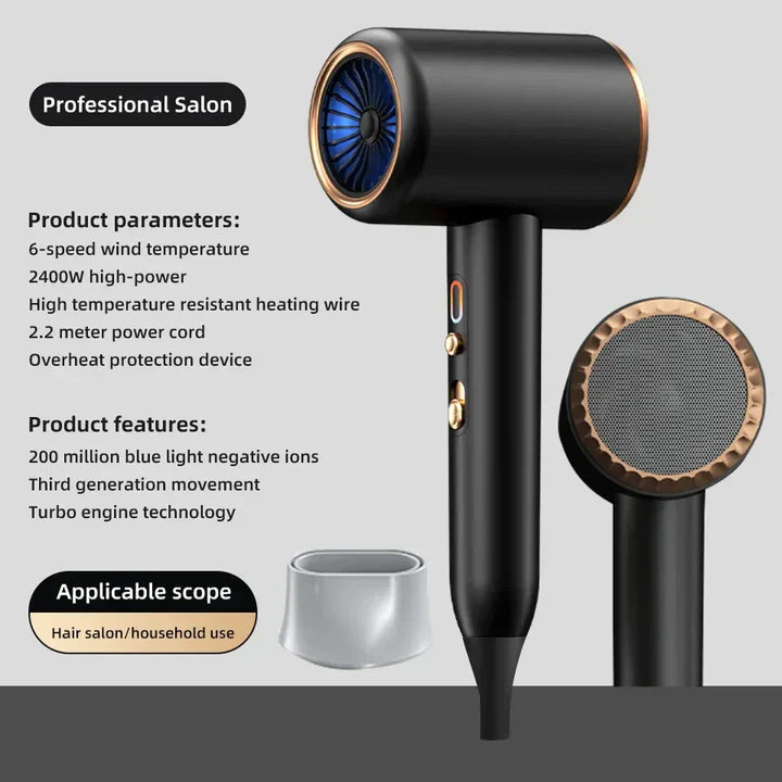 Professional 2400W Hair Dryer with Ionic Technology