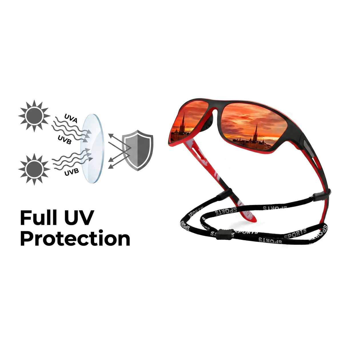 Professional Polarized Sports Sunglasses – UV Protection & Scratch-Resistant Lenses