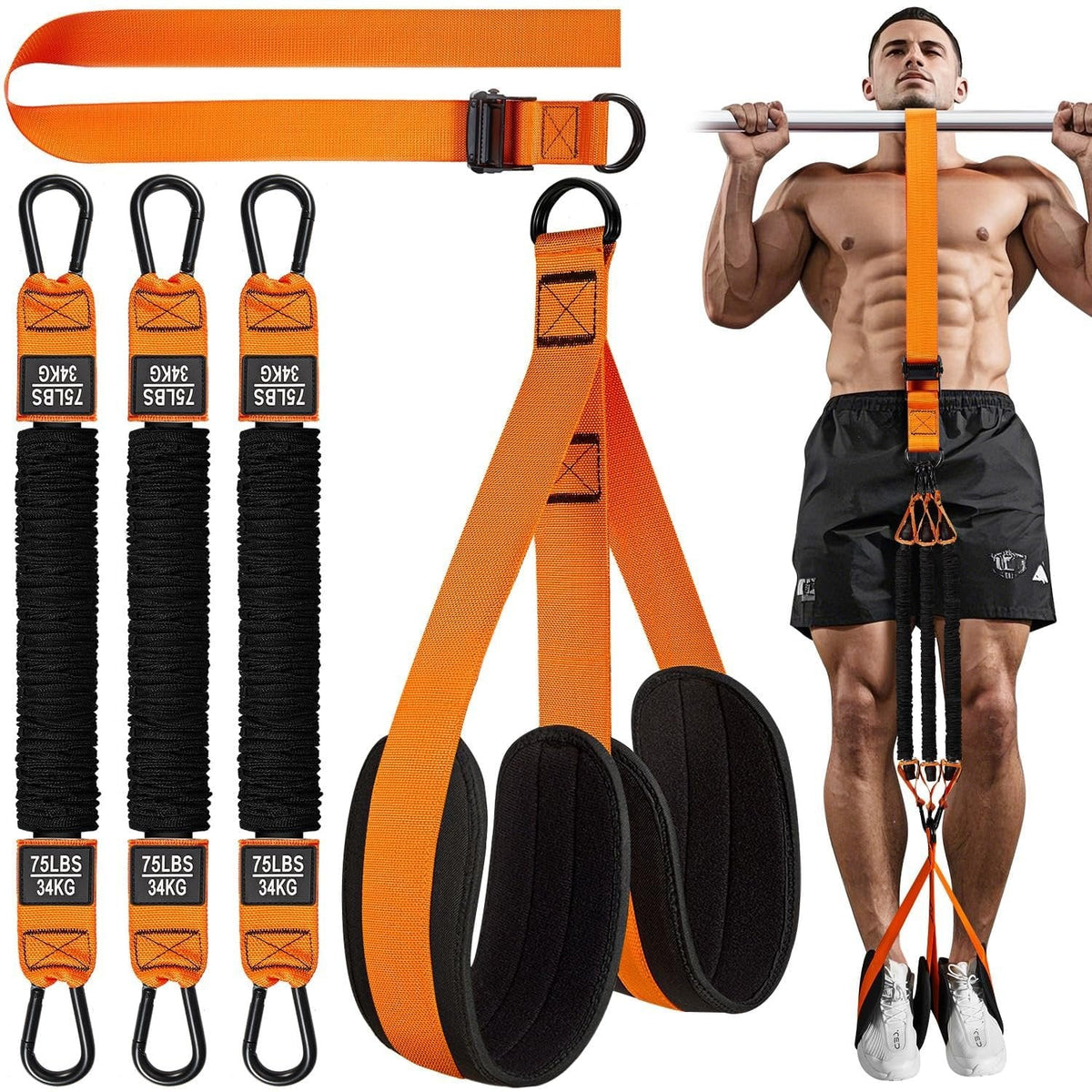 Pull-Up Assist Bands with Dual Foot System