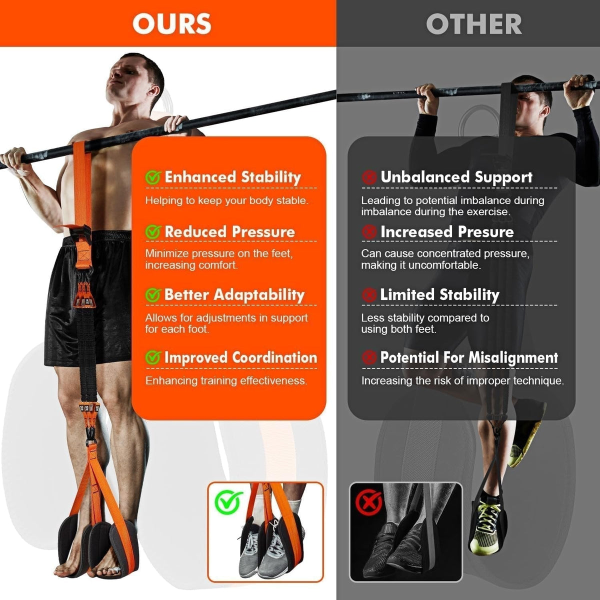 Pull-Up Assist Bands with Dual Foot System