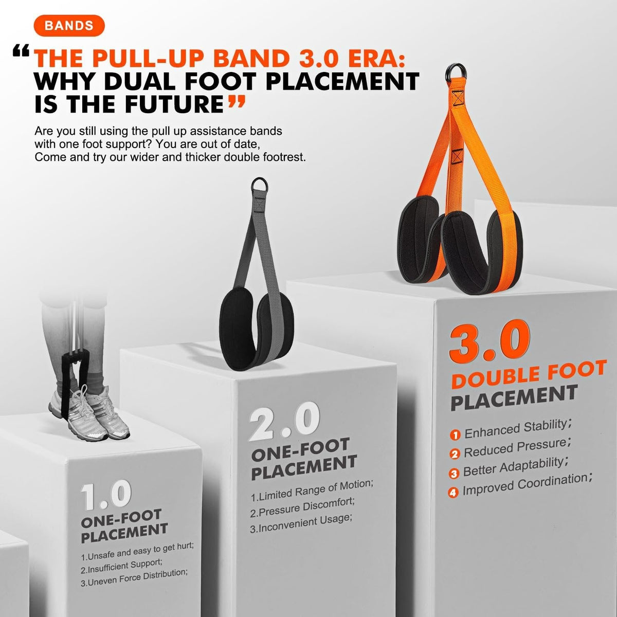 Pull-Up Assist Bands with Dual Foot System