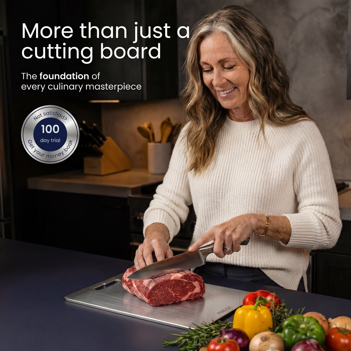 Pure Titanium Cutting Board for Microplastic-Free Food Prep