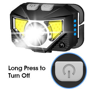 Rechargeable Waterproof LED Headlamp with Motion Sensor - 2-Pack