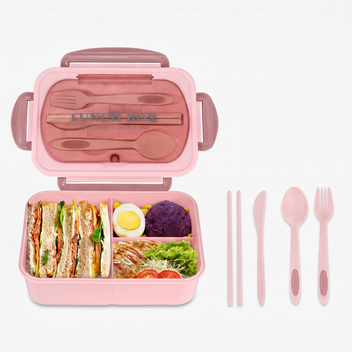 Rectangular Meal Prep Bento Box with Compartments