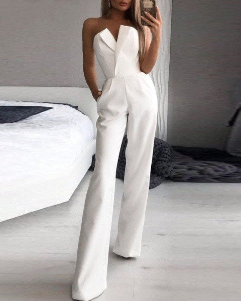Red Sleeveless Jumpsuit