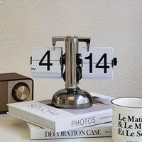 Retro Flip Clock with Steel Accents
