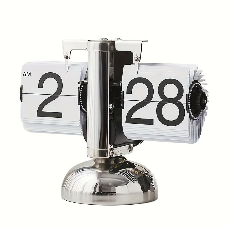 Retro Flip Clock with Steel Accents
