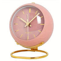 Retro Silent Alarm Clock – Vintage Metal Analog Clock with Night Light