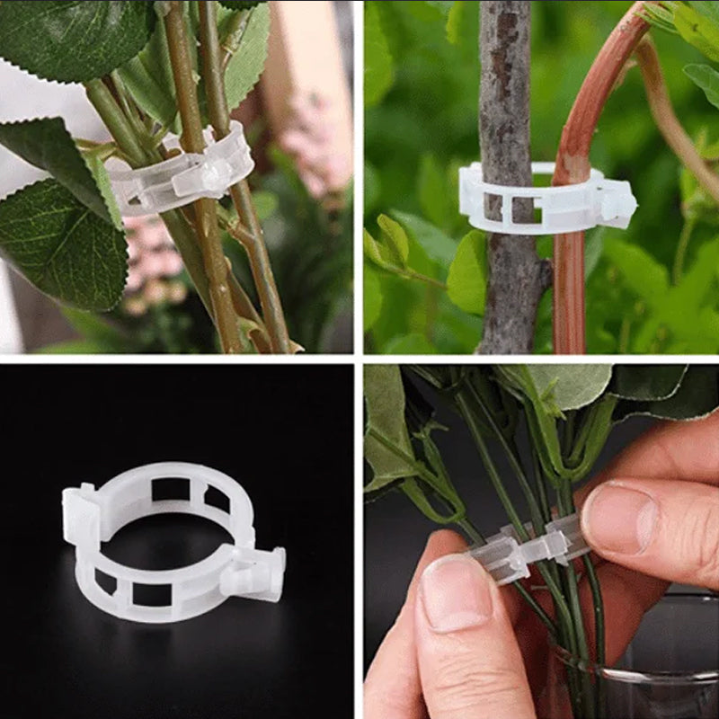 Reusable Plastic Plant Support Clips with 1-Inch Inner Diameter