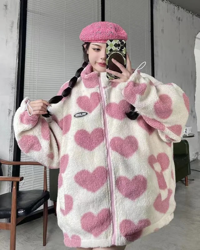 Reversible Heart-Print Jacket