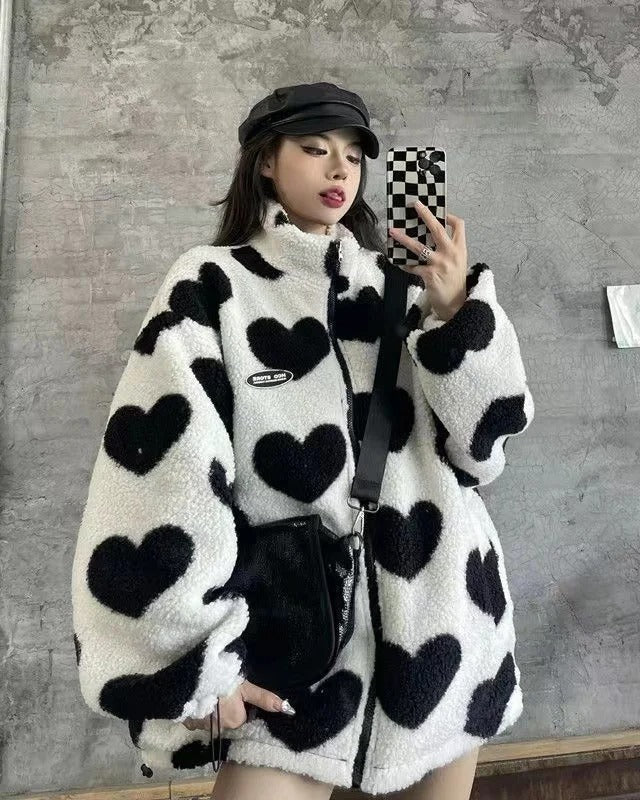 Reversible Heart-Print Jacket