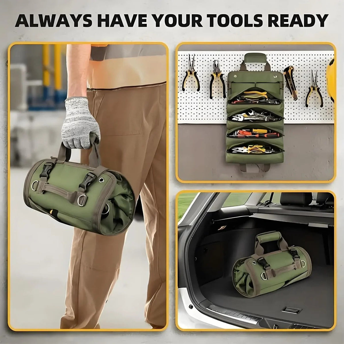 Roll-Up Tool Organizer – Quick Access and Organized Storage