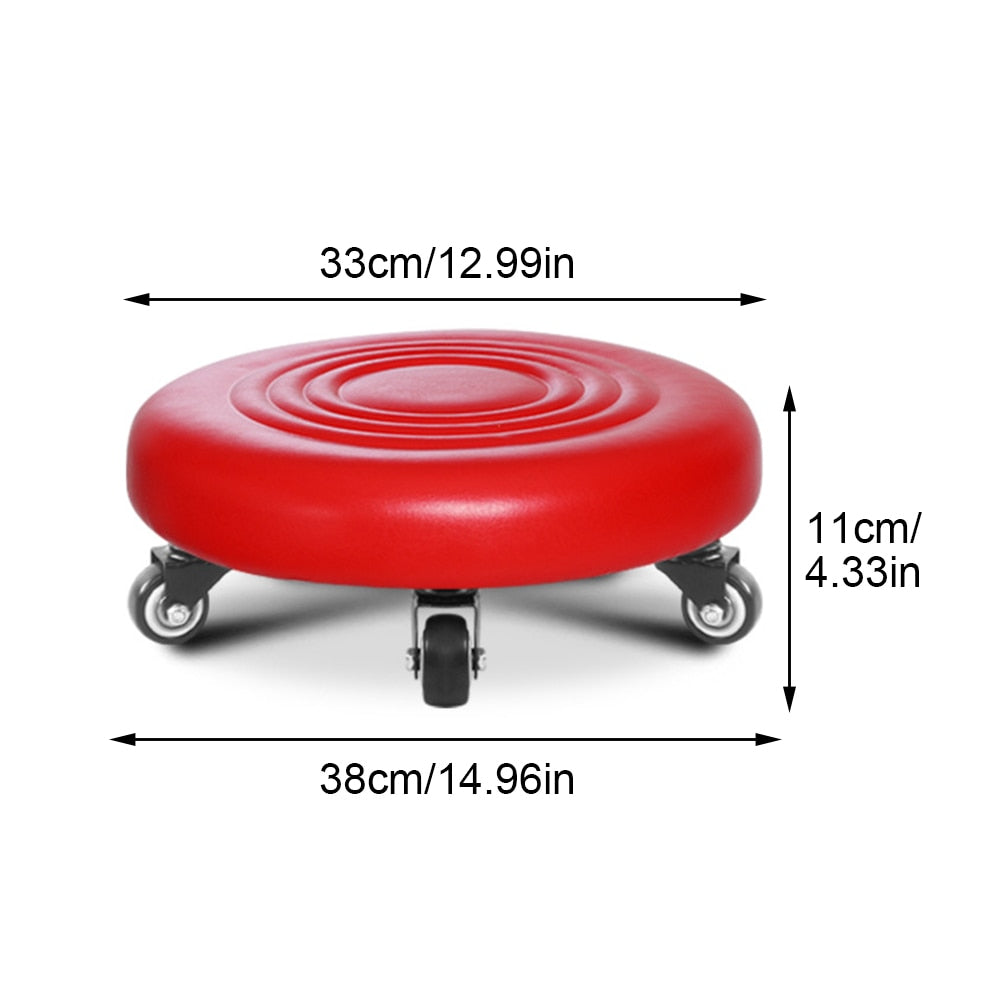 Rolling Stool with Wheels and 360-Degree Rotation