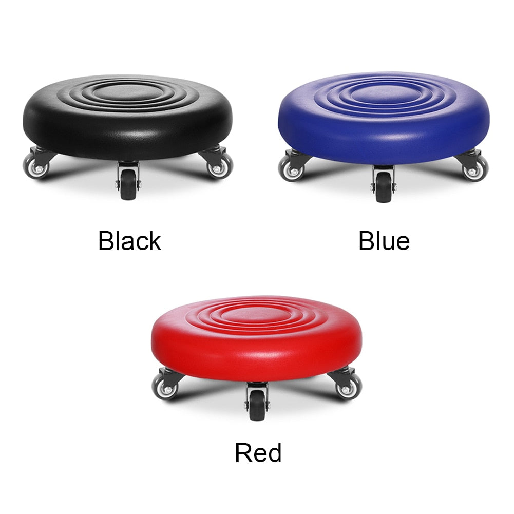 Rolling Stool with Wheels and 360-Degree Rotation