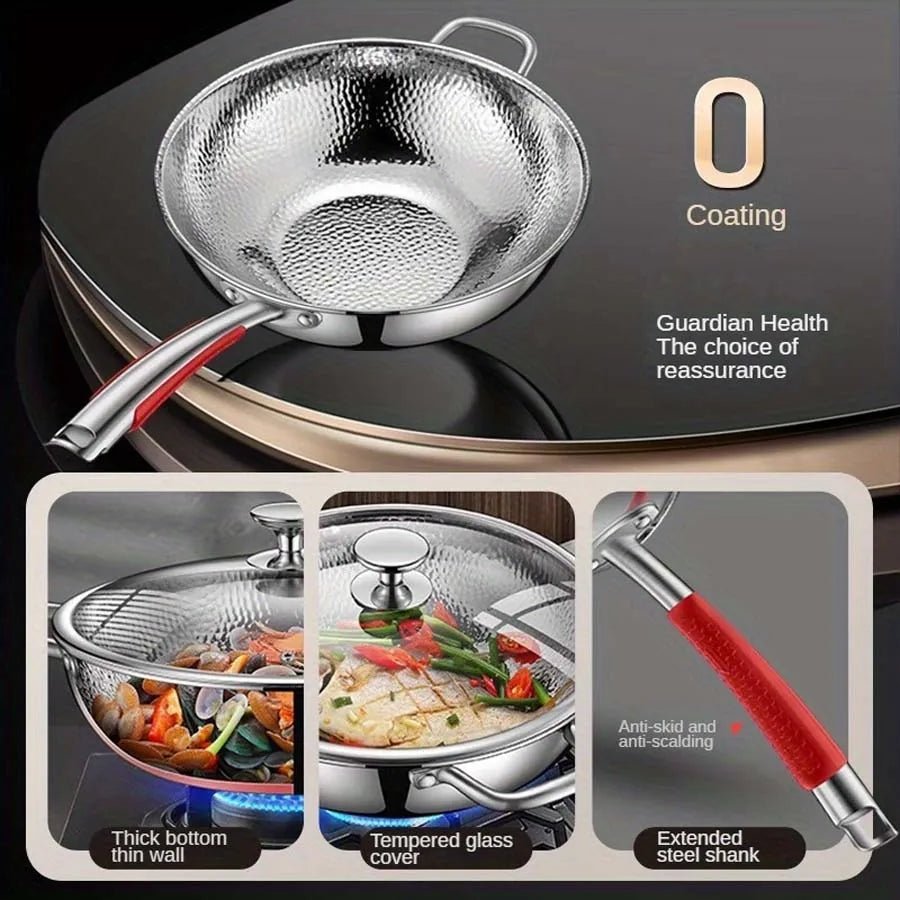 Round-Bottom Induction Wok Pan for Stir-Frying and Sautéing