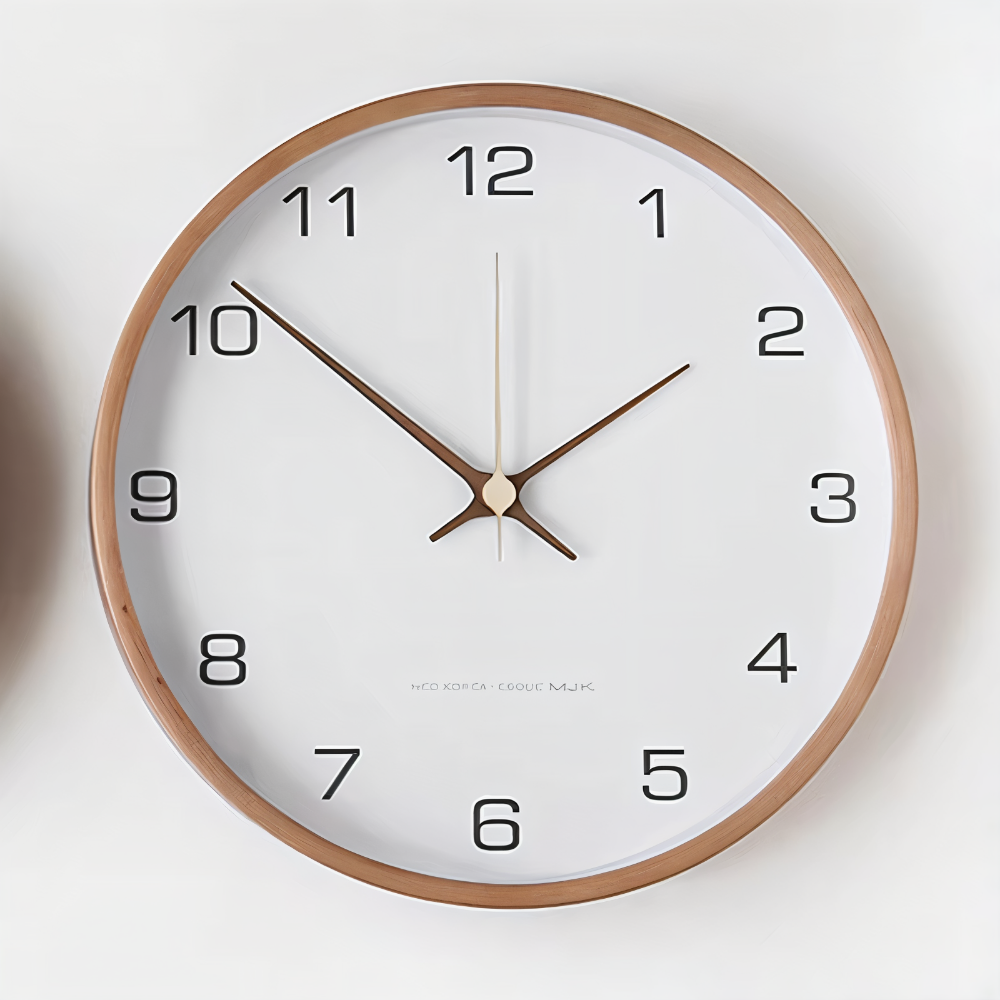 Round Wooden Wall Clock – Silent & Stylish for the Home