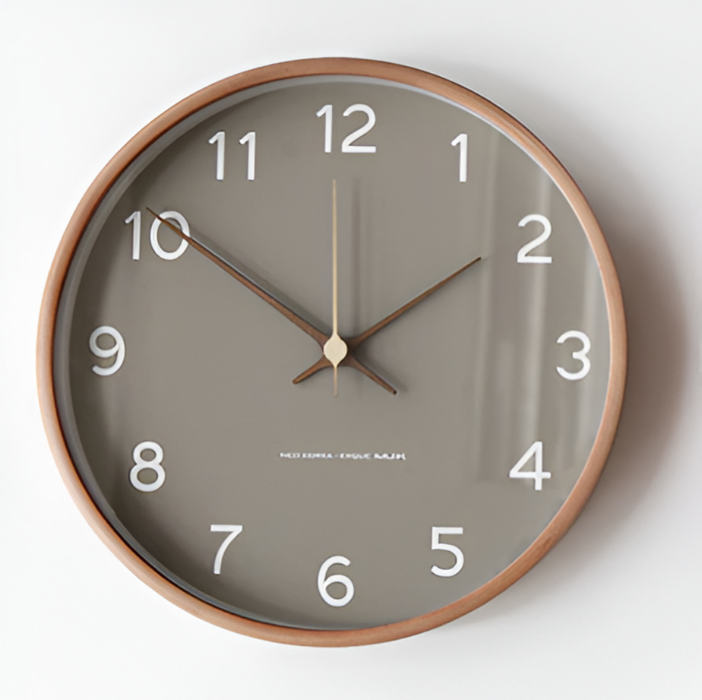 Round Wooden Wall Clock – Silent & Stylish for the Home