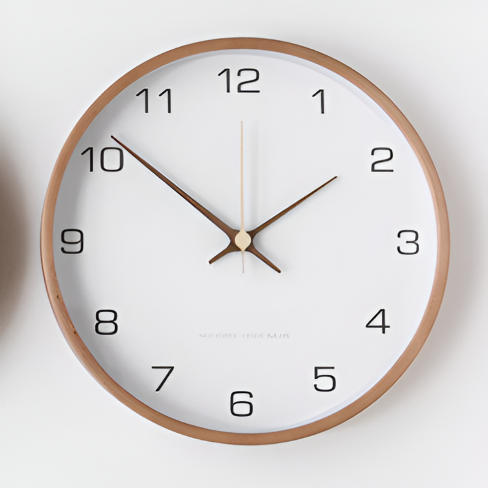 Round Wooden Wall Clock – Silent & Stylish for the Home