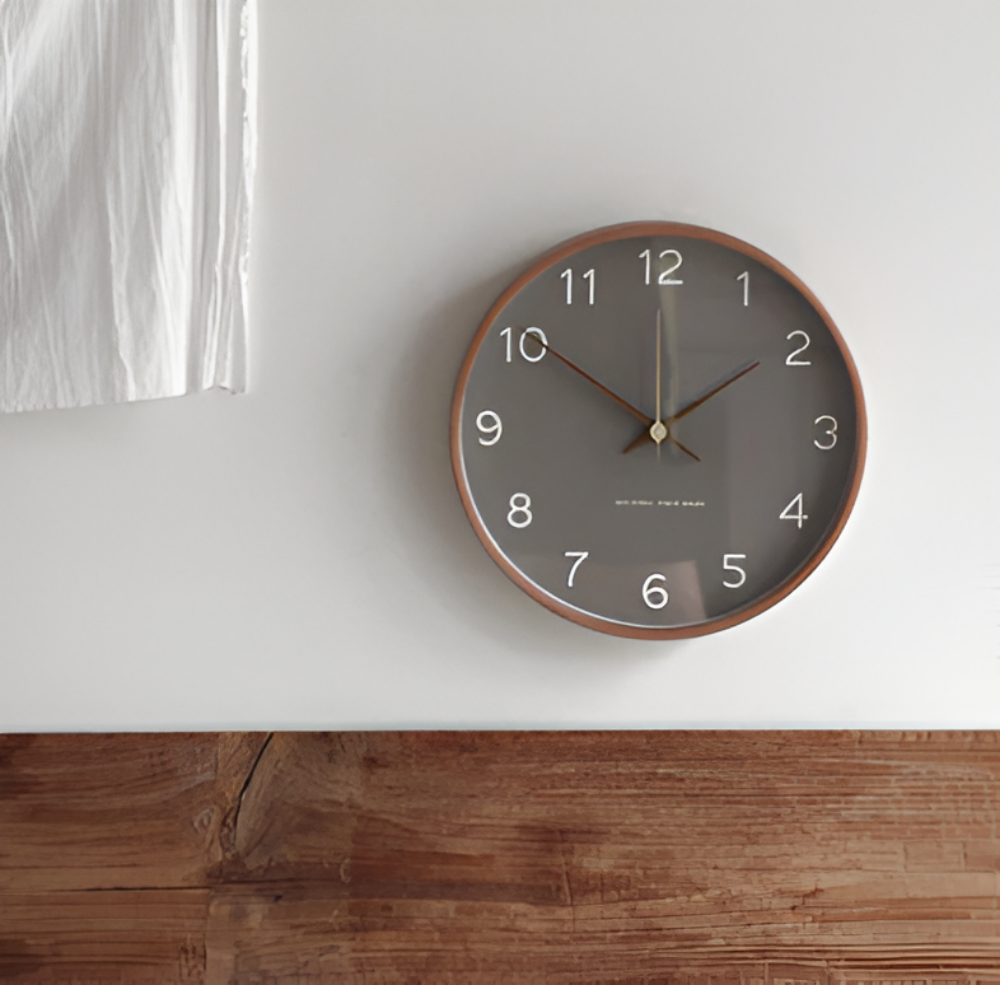 Round Wooden Wall Clock – Silent & Stylish for the Home