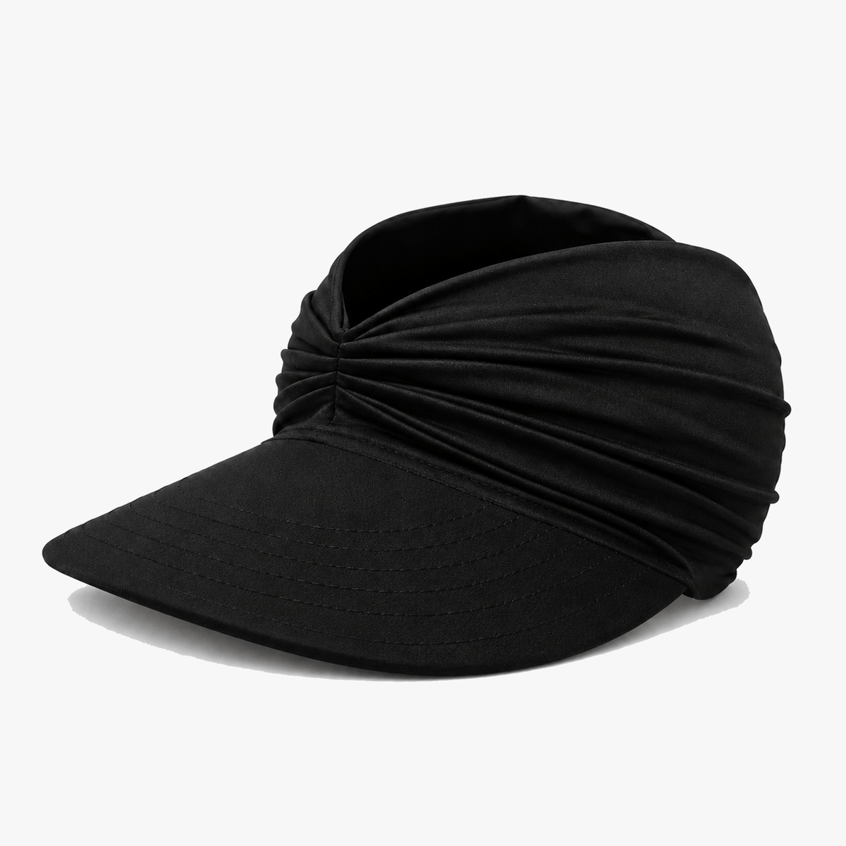 Ruched UPF 50+ Wide-Brim Sun Visor for Women, Packable