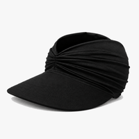 Ruched UPF 50+ Wide-Brim Sun Visor for Women, Packable
