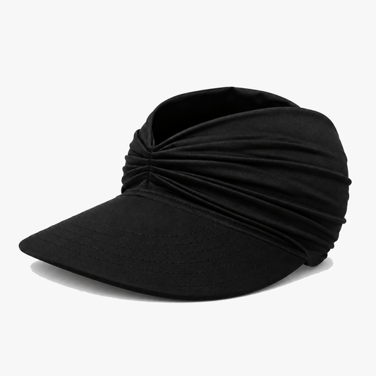 Ruched UPF 50+ Wide-Brim Sun Visor for Women, Packable