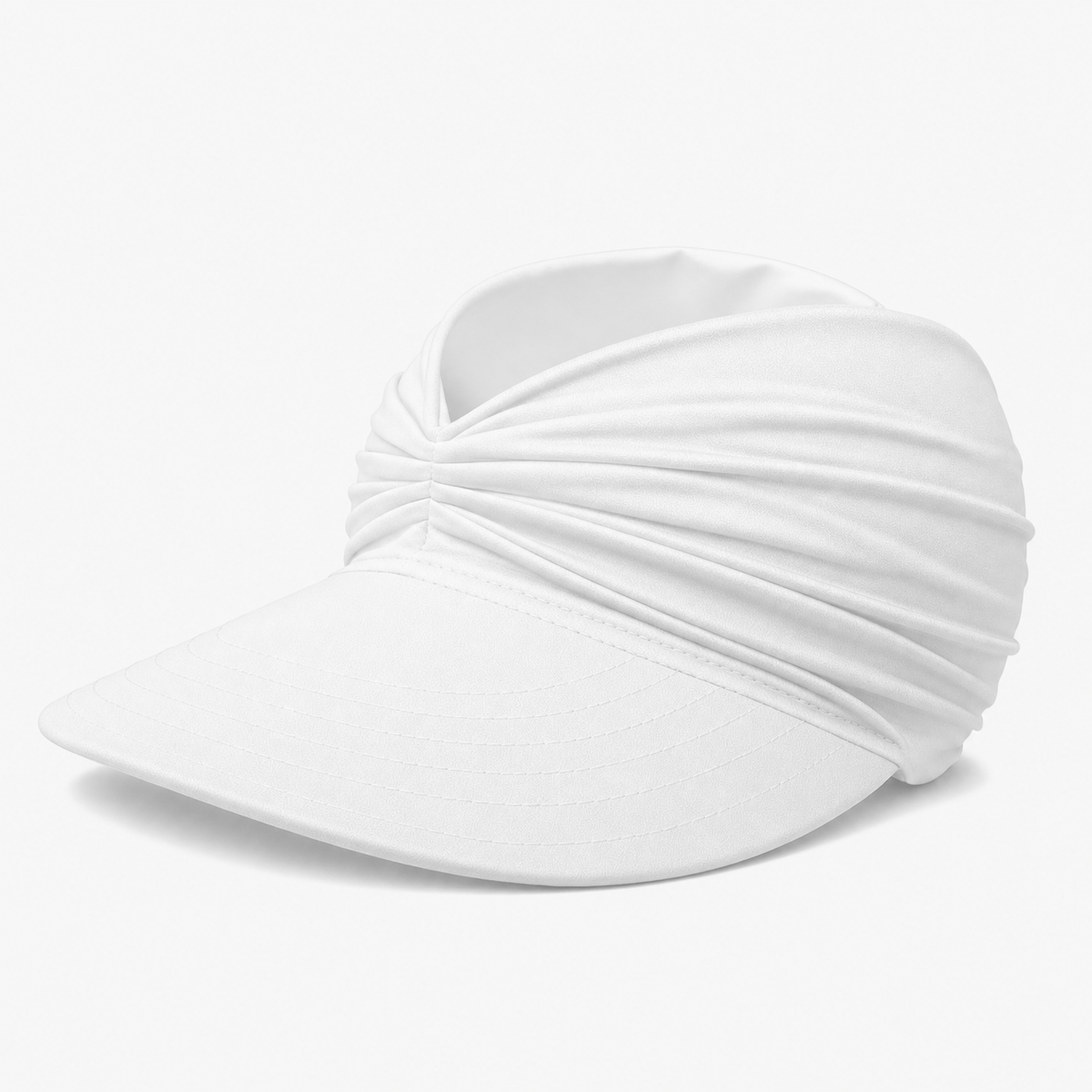 Ruched UPF 50+ Wide-Brim Sun Visor for Women, Packable