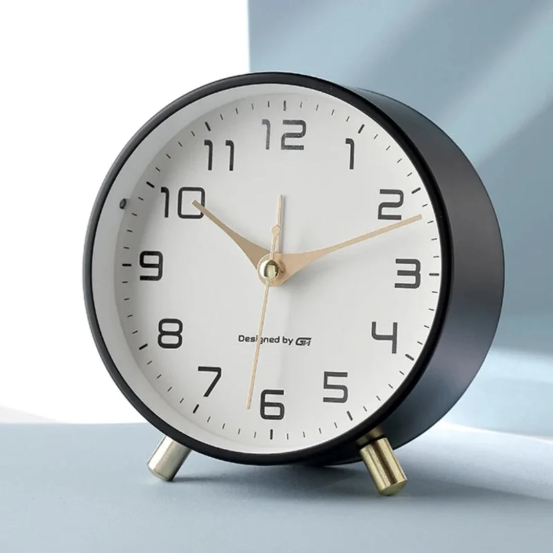 Scandinavian Table Clock with Silent Movement