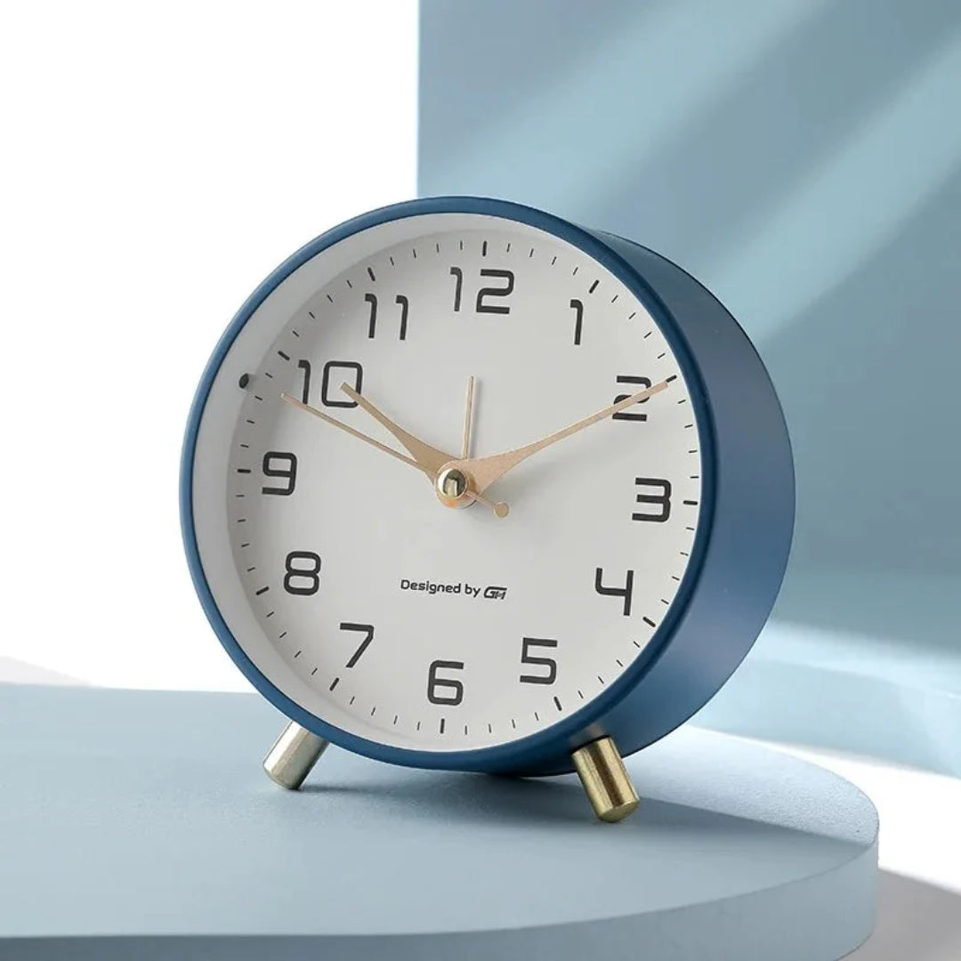 Scandinavian Table Clock with Silent Movement