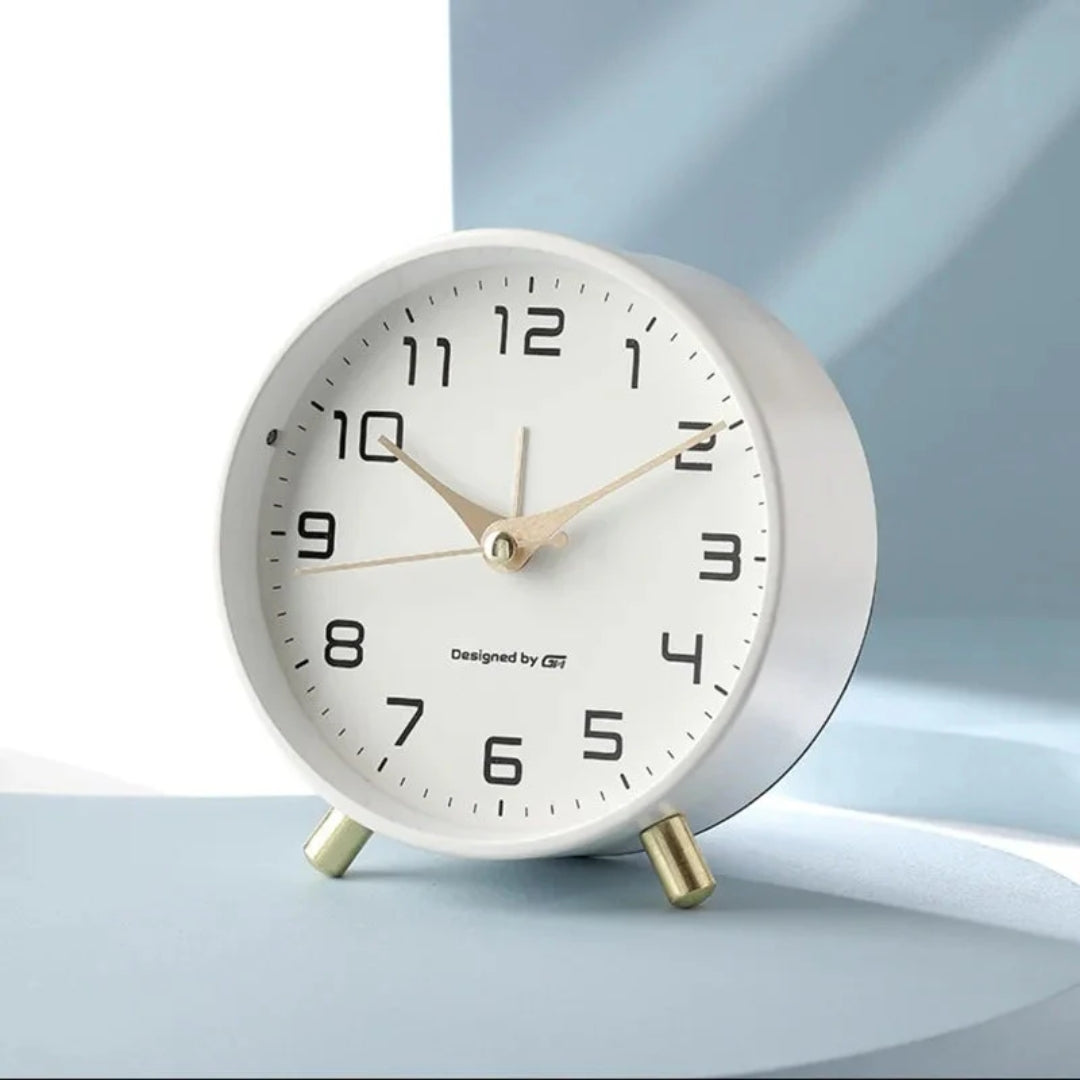 Scandinavian Table Clock with Silent Movement