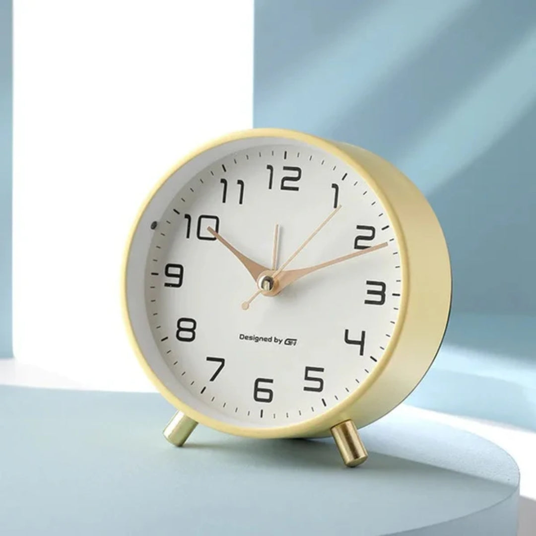 Scandinavian Table Clock with Silent Movement