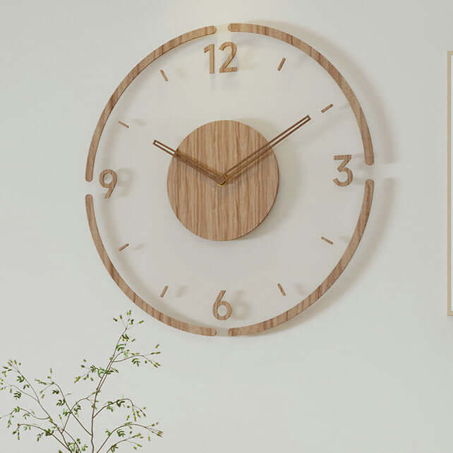 Scandinavian Wooden Wall Clock - Elegant and Silent