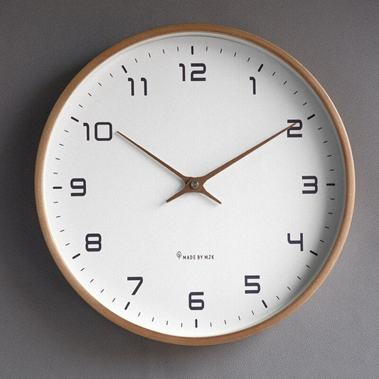 Scandinavian Wooden Wall Clock - Minimalist Design with Natural Wood Finish