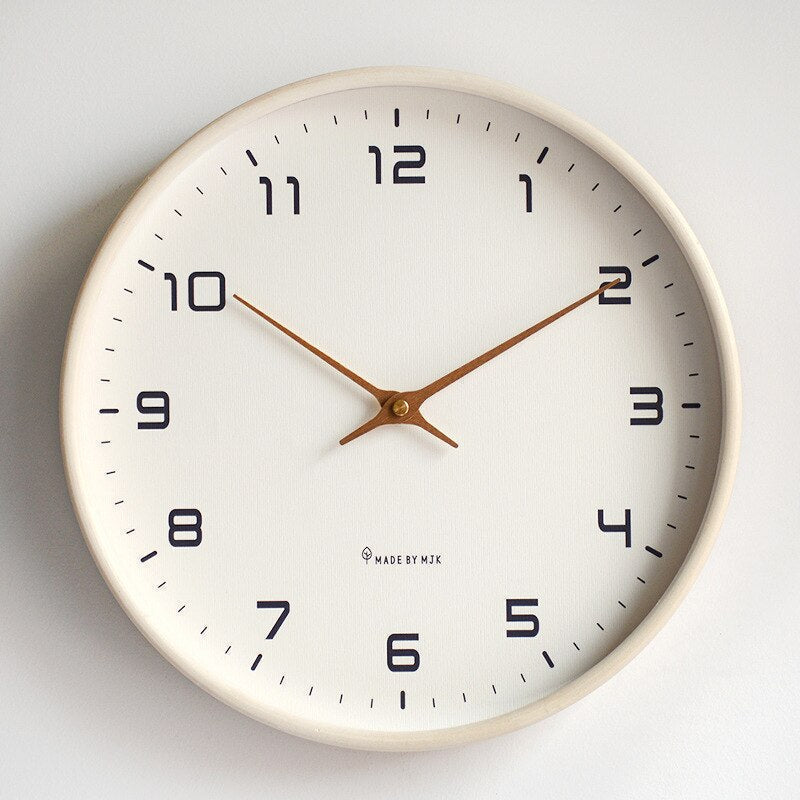 Scandinavian Wooden Wall Clock - Minimalist Design with Natural Wood Finish