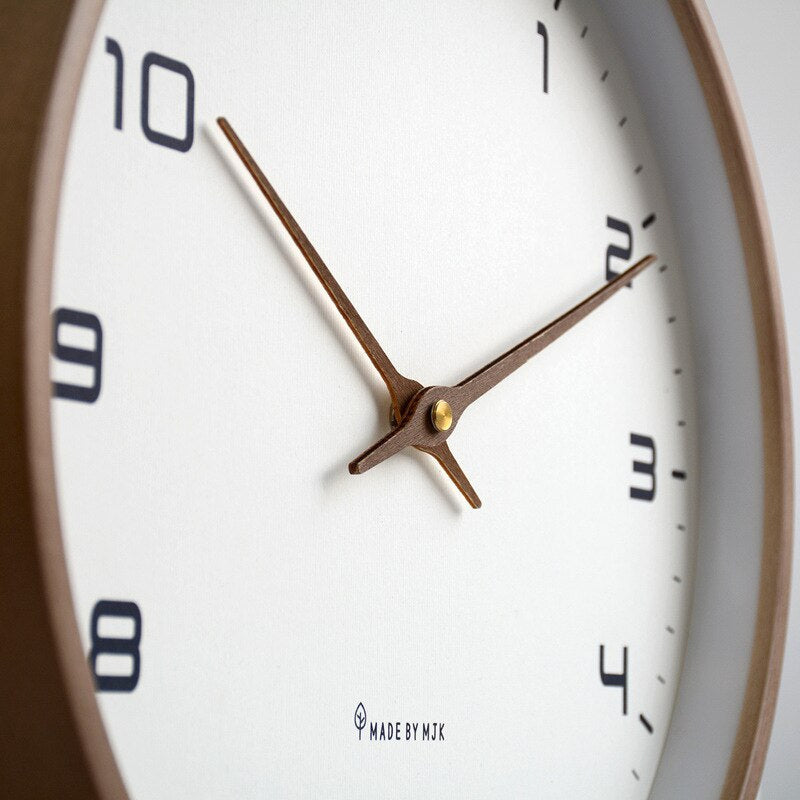Scandinavian Wooden Wall Clock - Minimalist Design with Natural Wood Finish