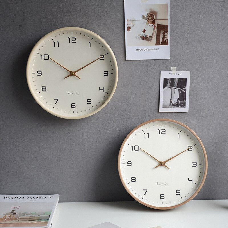 Scandinavian Wooden Wall Clock - Minimalist Design with Natural Wood Finish