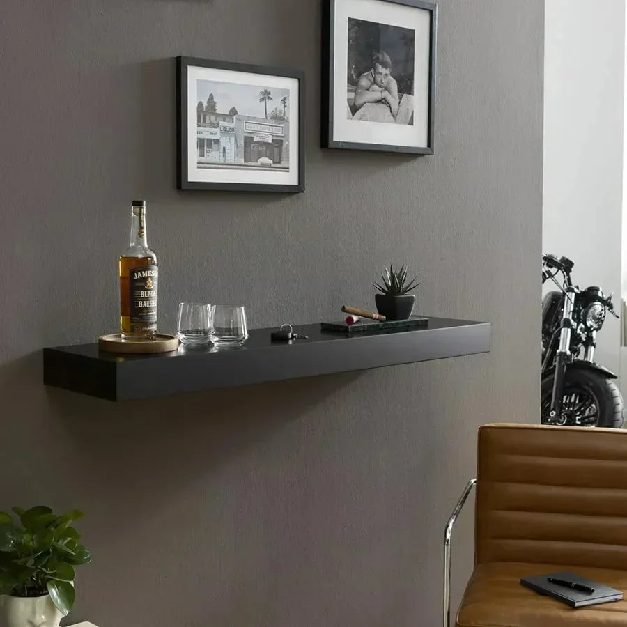 Secret Shelf with Hidden Storage Compartment for Concealing Valuables and Clutter