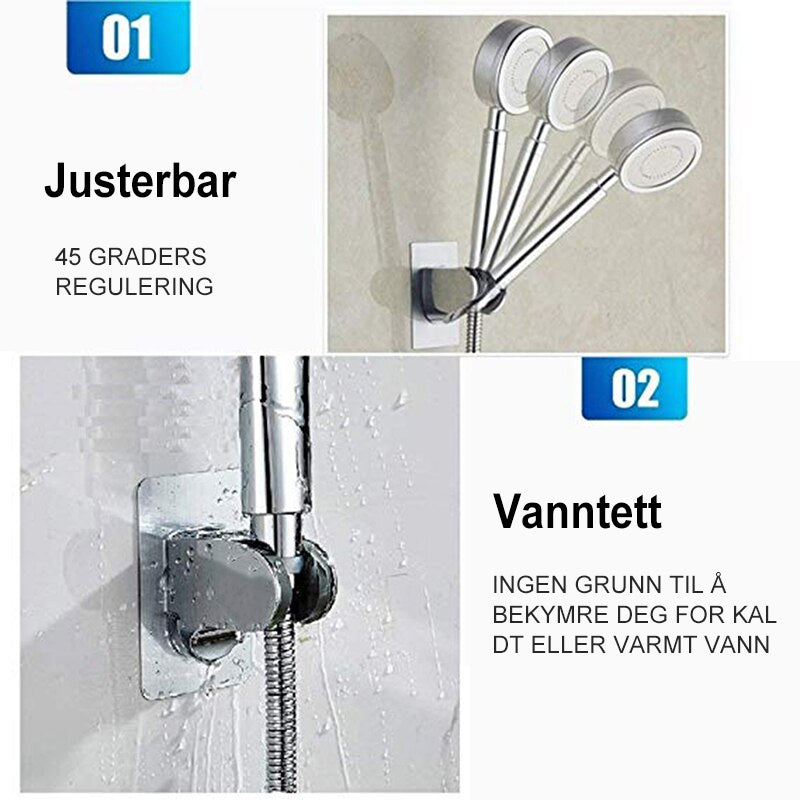 Self-Adhesive Adjustable Shower Head Holder - Easy Installation