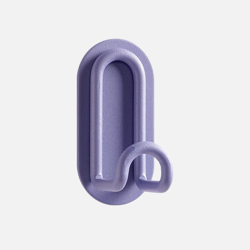 Self-Adhesive Double Wall Hook in Pink Metal – No Drilling