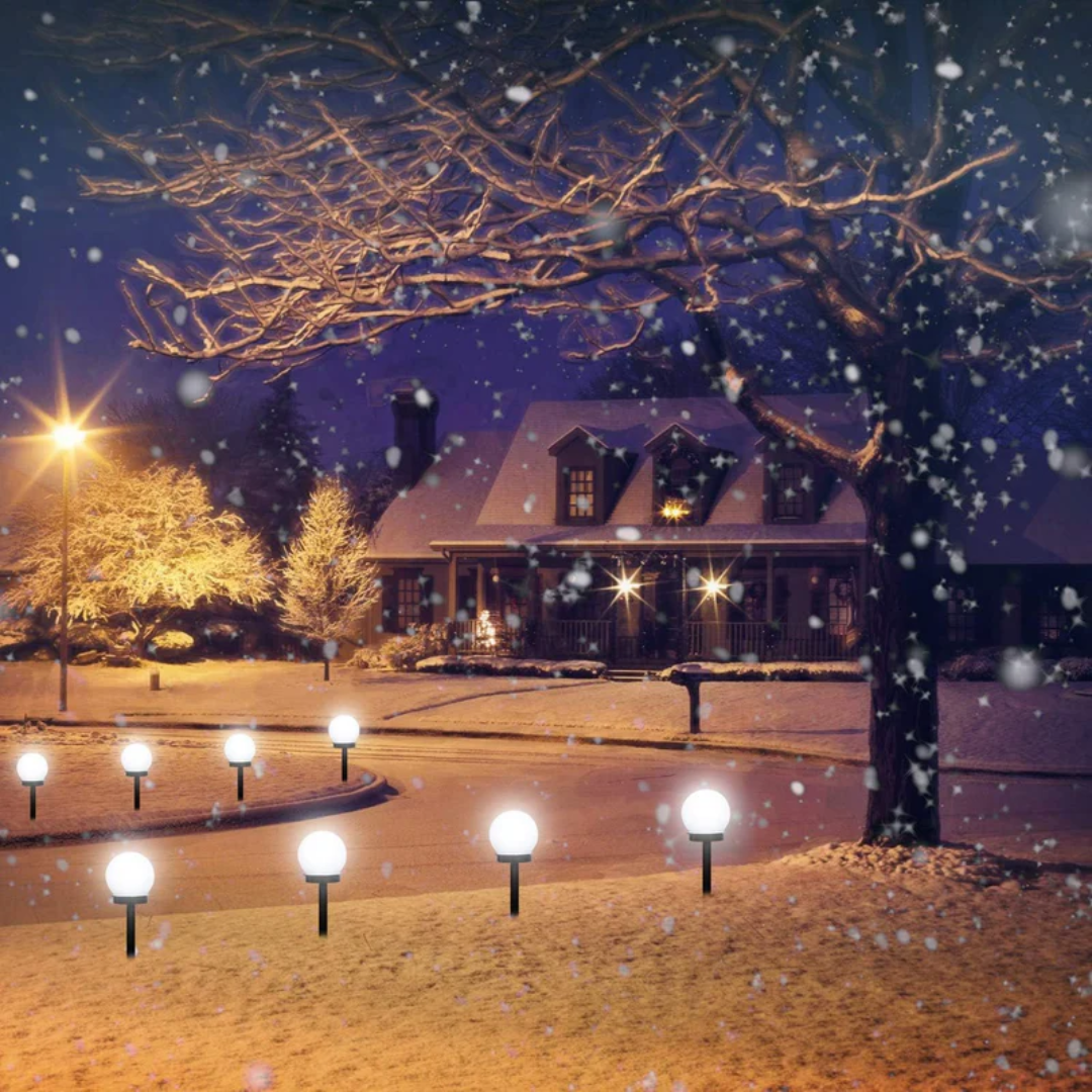 Set of 3 Waterproof LED Solar Globe Garden Lights