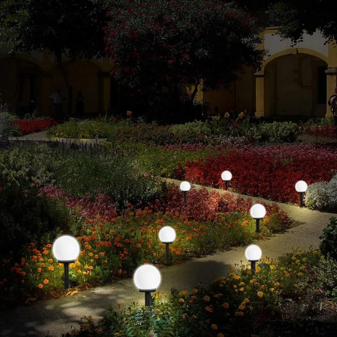 Set of 3 Waterproof LED Solar Globe Garden Lights