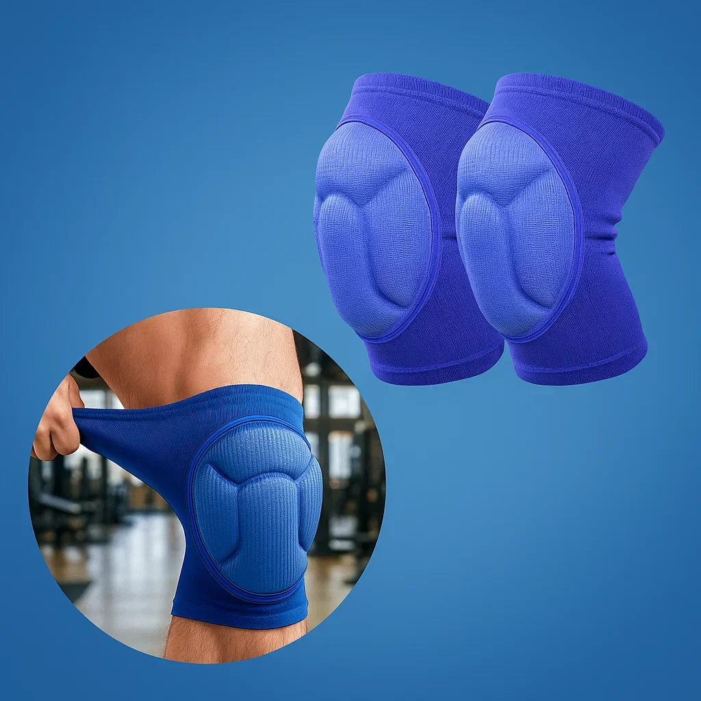 Shock-Absorbing Knee Pads with Breathable Compression Support and Anti-Slip Cushioning for Sports and Injury Prevention