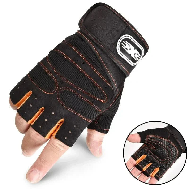 Shock-Resistant Training Gloves with Wrist Support for Weight Training, Fitness & Cycling