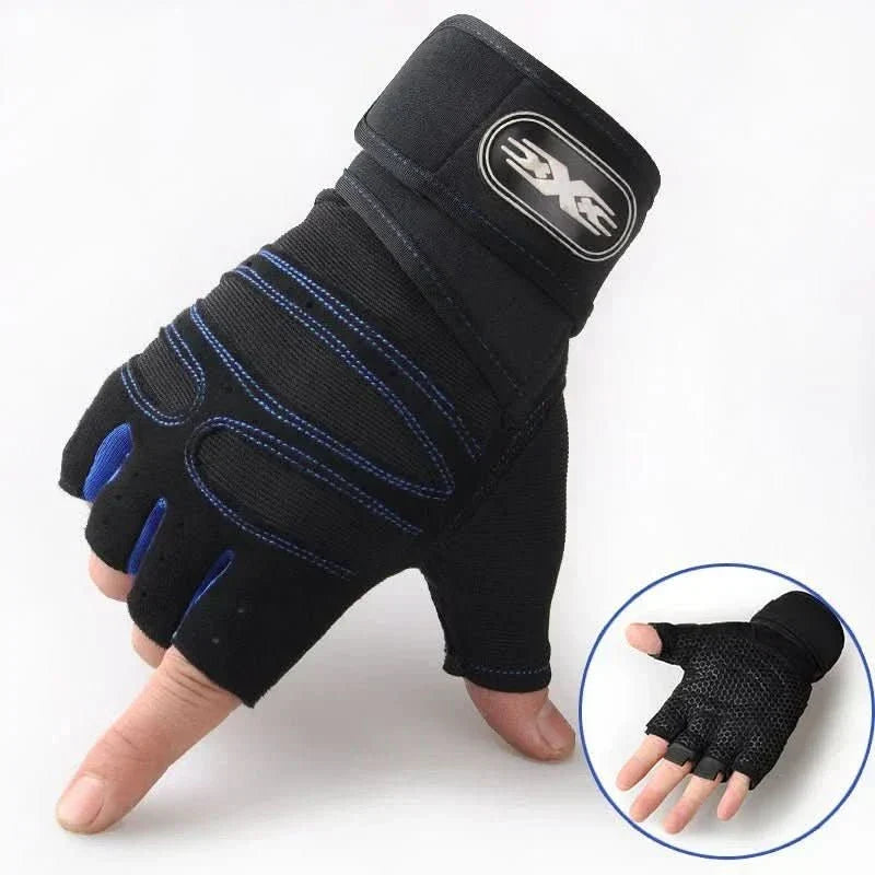 Shock-Resistant Training Gloves with Wrist Support for Weight Training, Fitness & Cycling