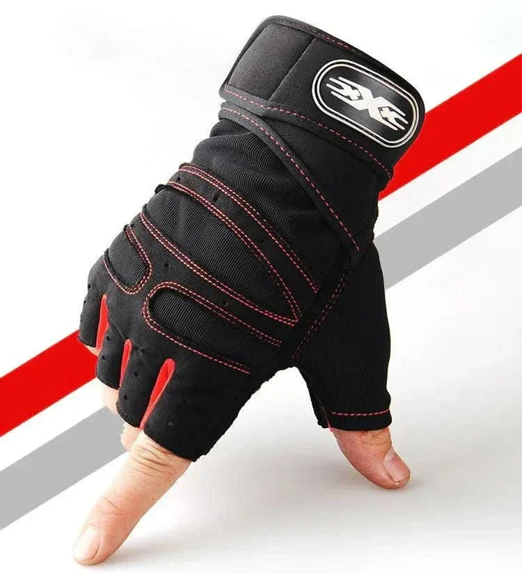 Shockproof Workout Gloves with Wrist Support for Weight Training, Fitness and Cycling