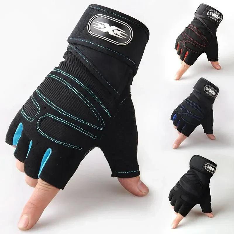 Shockproof Workout Gloves with Wrist Support for Weight Training, Fitness and Cycling