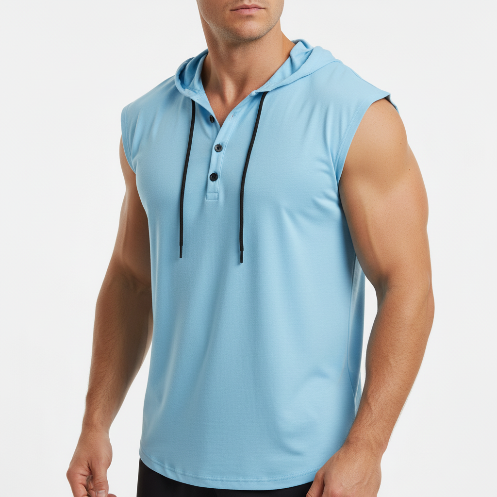 Sleeveless Henley Tank Top