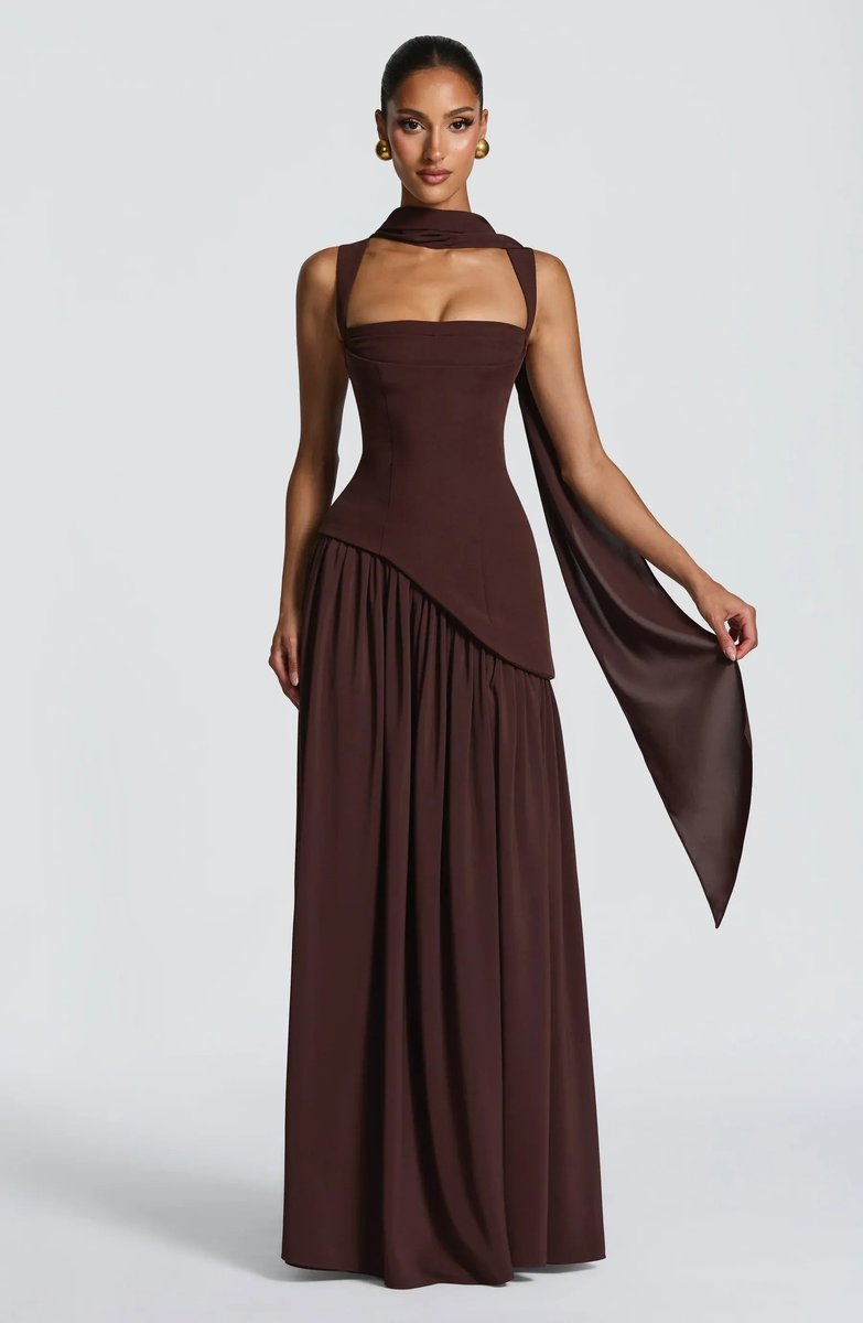 Sleeveless Square-Neck A-Line Mother of the Bride Maxi Dress with Side Slit