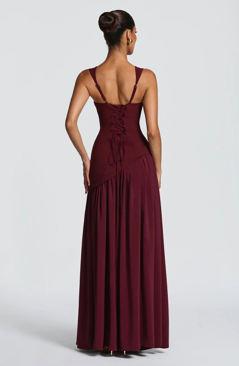Sleeveless Square-Neck A-Line Mother of the Bride Maxi Dress with Side Slit