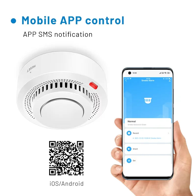 Smart WiFi Smoke Detector Fire Alarm 85dB – Protect Your Home